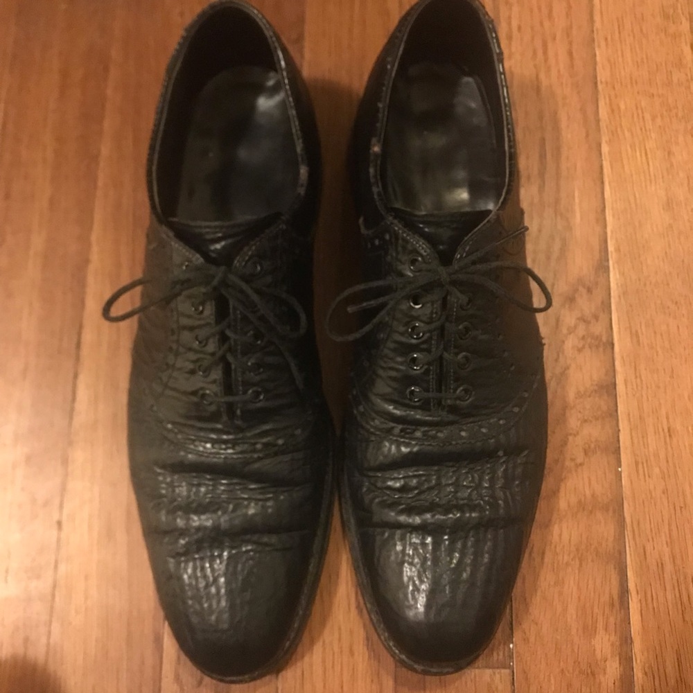 size 12 handmade genuine shark skin dress shoes